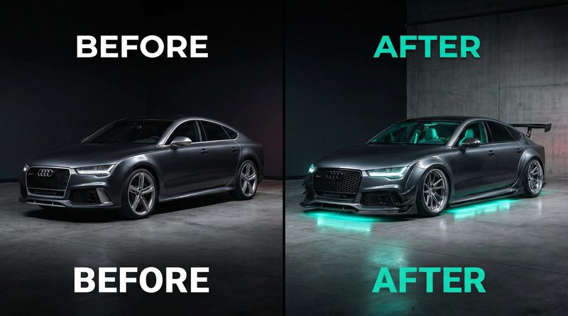 溏心vlog汽车视频-改装前后对比视频